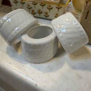 White Ceramic Napkin Rings